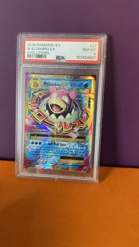 M Slowbro EX Holo Evolutions 2016 27/108 PSA 8 - FRESH SLAB - RARE CARD
