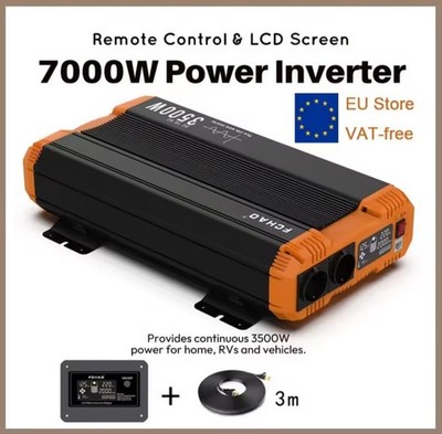 3500/7000 W Reiner Sinus-Wechselrichter 24V-230V LCD-Display Camping Auto