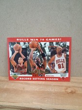 1996 Upper Deck Bulls Win 70 Games JUMBO Card  NO# Jordan Pippen Rodman