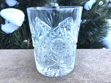 American Brilliant Cut Glass tumblers signed Hoare circa 1910 fancy 3 5/8” tall