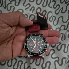 Luminox Silver  & Red Pacific Diver XS. 3155.1  Always Visible Chrono BNIB