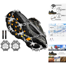 Steigeisen Grödel Edelstahl 19 Zähne Anti-Rutsch Schuhspikes Wand