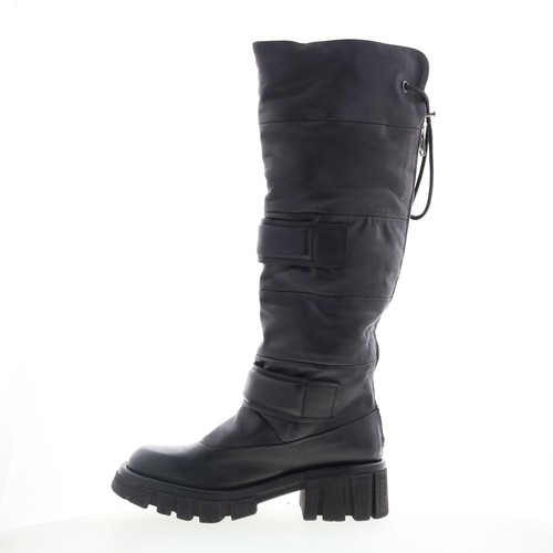 A.S. 98 Halpert Damen Schwarz Leder Reißverschluss Kniehohe Stiefel - Bild 5 von 8