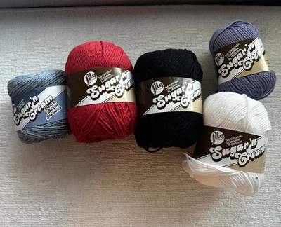 Lot of 5 Lily Sugar'n Cream Cotton Yarn Super & Regular Assorted Colors 810 Yds - Image 1 of 4