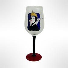 Disney Evil Queen Frosted Wine Glass Goblet Villains Theme 9"