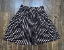 Talbots Womens Skirt Size 8 A-Line Pleated Black Pink Geometric Knee-Length