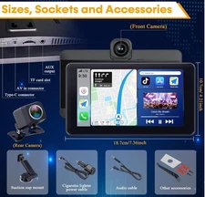 AMTIFO A28 Wireless Portable Carplay System 7" TouchScreen - GPS - Backup Camera