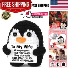Adorable Mini Crochet Penguin for Wife - Perfect Valentines Anniversary Gift