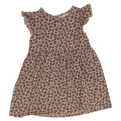 H&M, Kleid, Größe: 92, Beige/Schwarz, Baumwolle, Leopard, Mädchen #1YX