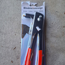 GERMANIA Blindnietzange aus Metall 2,4/3,2/4,0/4,8 mm Schwarz Rot