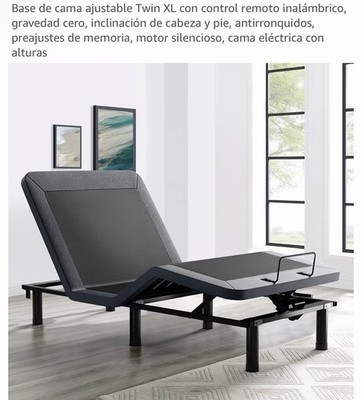 Twin XL Adjustable Bed Base Black Metal Frame Wireless Remote Head & Foot