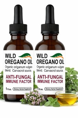 Wild Oregano Oil Liquid 2 Pack 1 fl oz  Organic Origanum Vulgare Blend Carvacrol