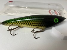 Hughes River 8" Shaker Glide, Jerk Bait, Jim Wilson in  Black Emerald Musky "08"