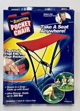 The Amazing Pocket Chair Red Foldable Camping Seat Hiking Outdoors Sports Garden
