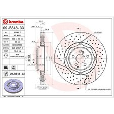 Bremsscheibe BREMBO 09.B848.33, 1 Stück Bremsscheibe BREMBO 09.B848.33, 1 Stück