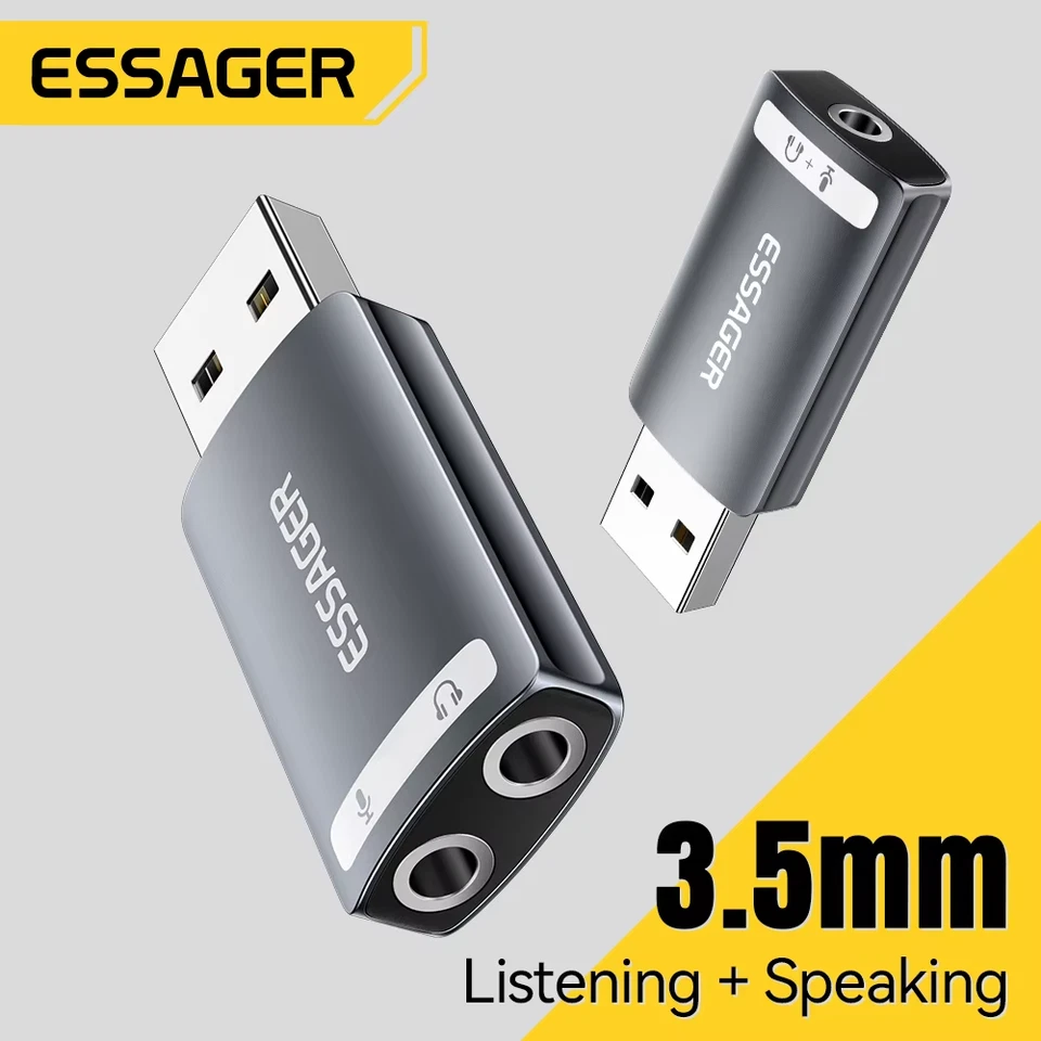 USB Sound Card External 3.5mm USB Adapter Earphone Micphone Speaker Audio Interf - Bild 2 von 4