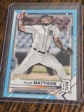 2021 1st Bowman Tyler Mattison #BD-58 Sky Blue Foil #d 051/499 Tigers Paper SP