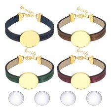 Bracelet Blanks for Jewelry Making 4pcs 25mm Green/Red/Blue/Orange/Gold
