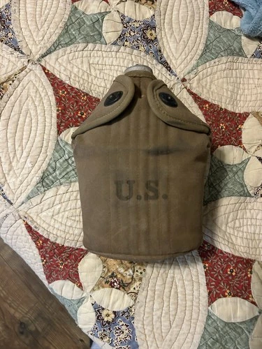 VTG WW2 U.S. Military Aluminum Canteen with Cover from 1942 ~No Reserve~