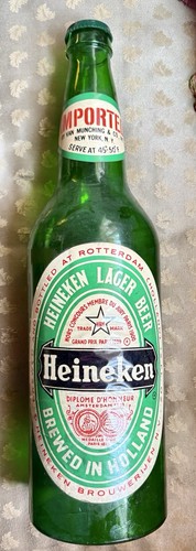 Vintage Heineken Beer 24 inch Bottle Green Plastic Advertising Store Display