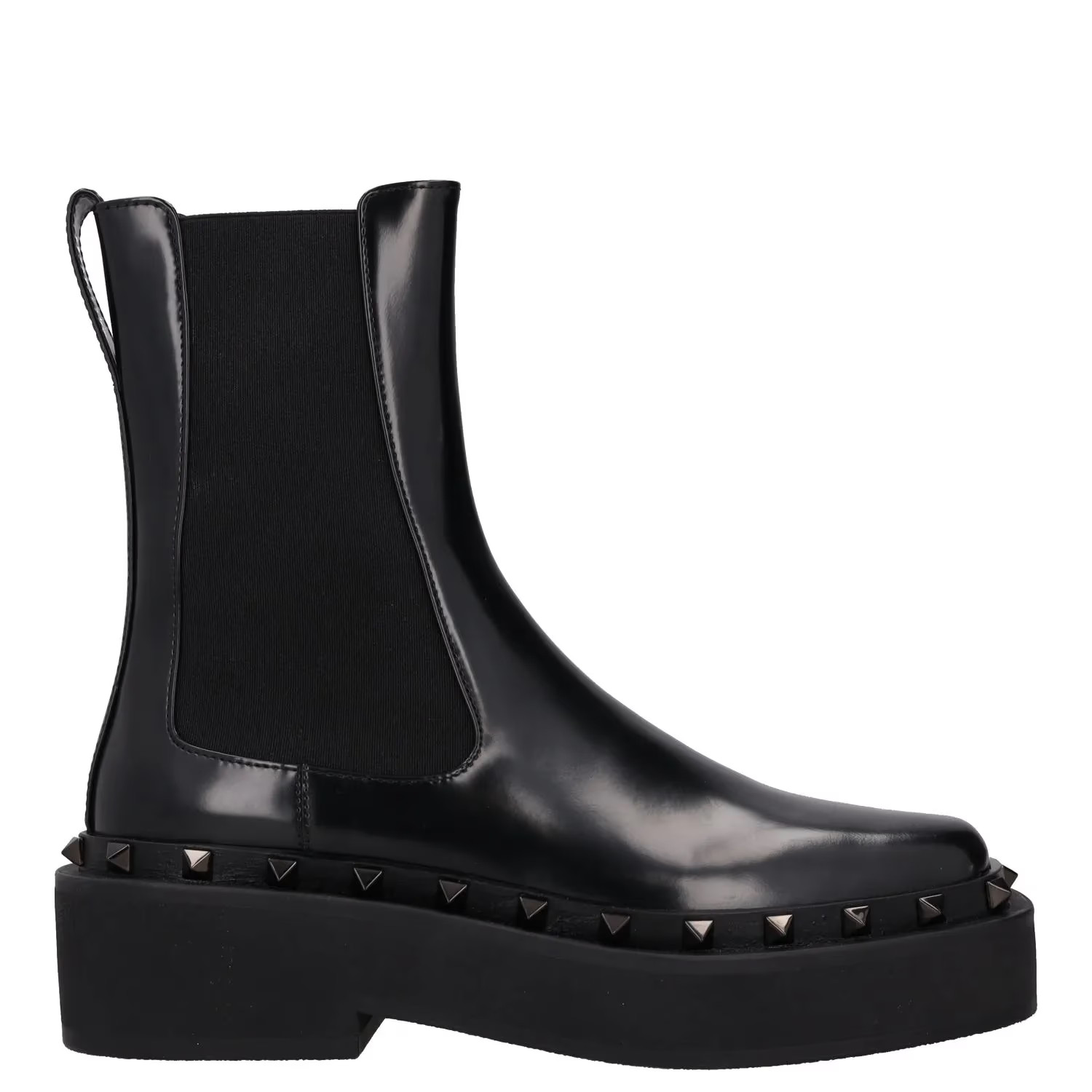 VALENTINO GARAVANI Womens Rockstud 50 Leather Chelsea Boots Black EU 35 RRP 1645