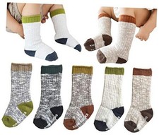 Knitting Socks Keep Warm Unisex Baby Non-Slip Knee-High 2-4T Knit 5 Pairs