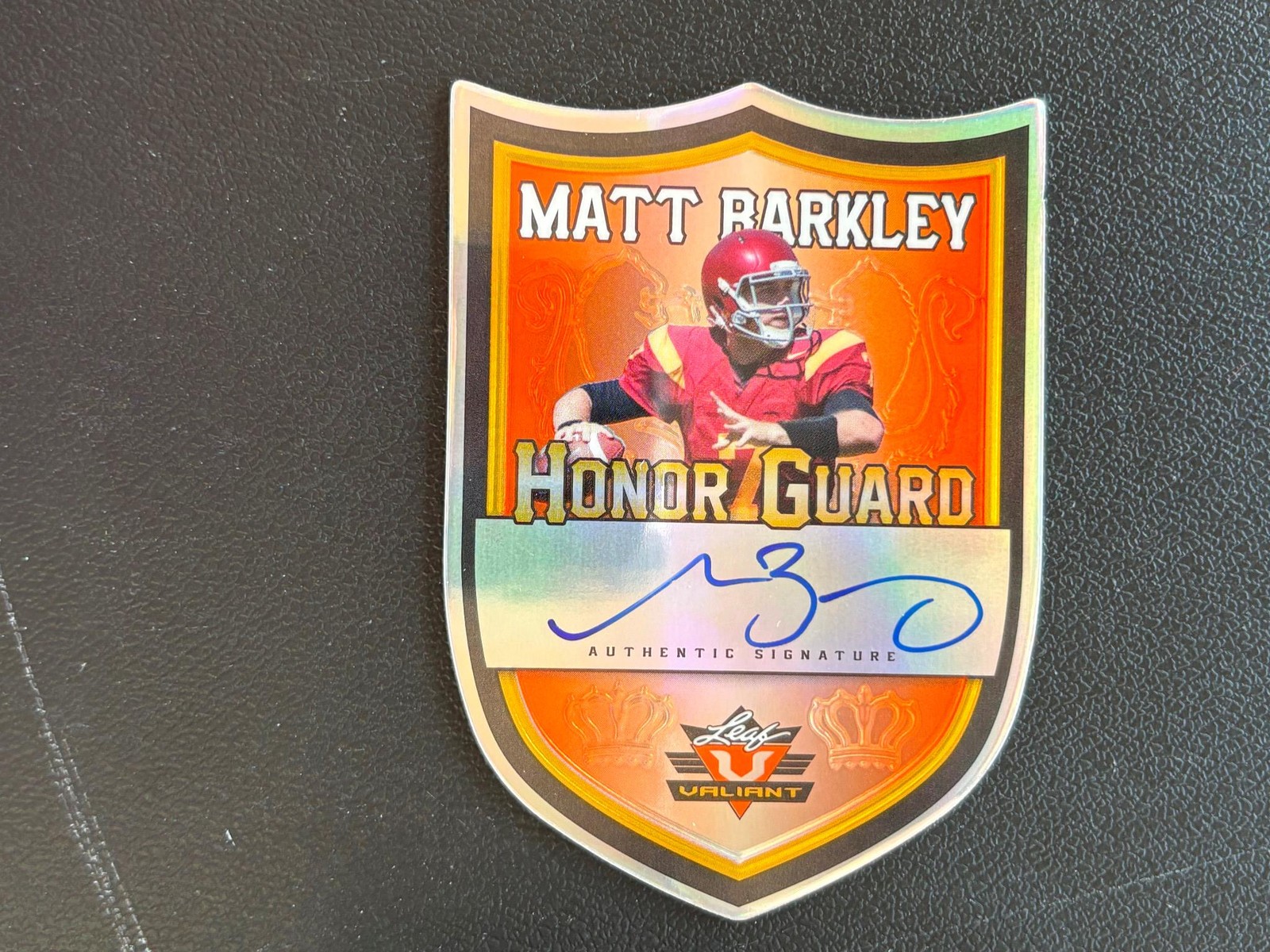Matt Barkley Leaf Valiant Honor Guard #MB1 Autograph-Orange