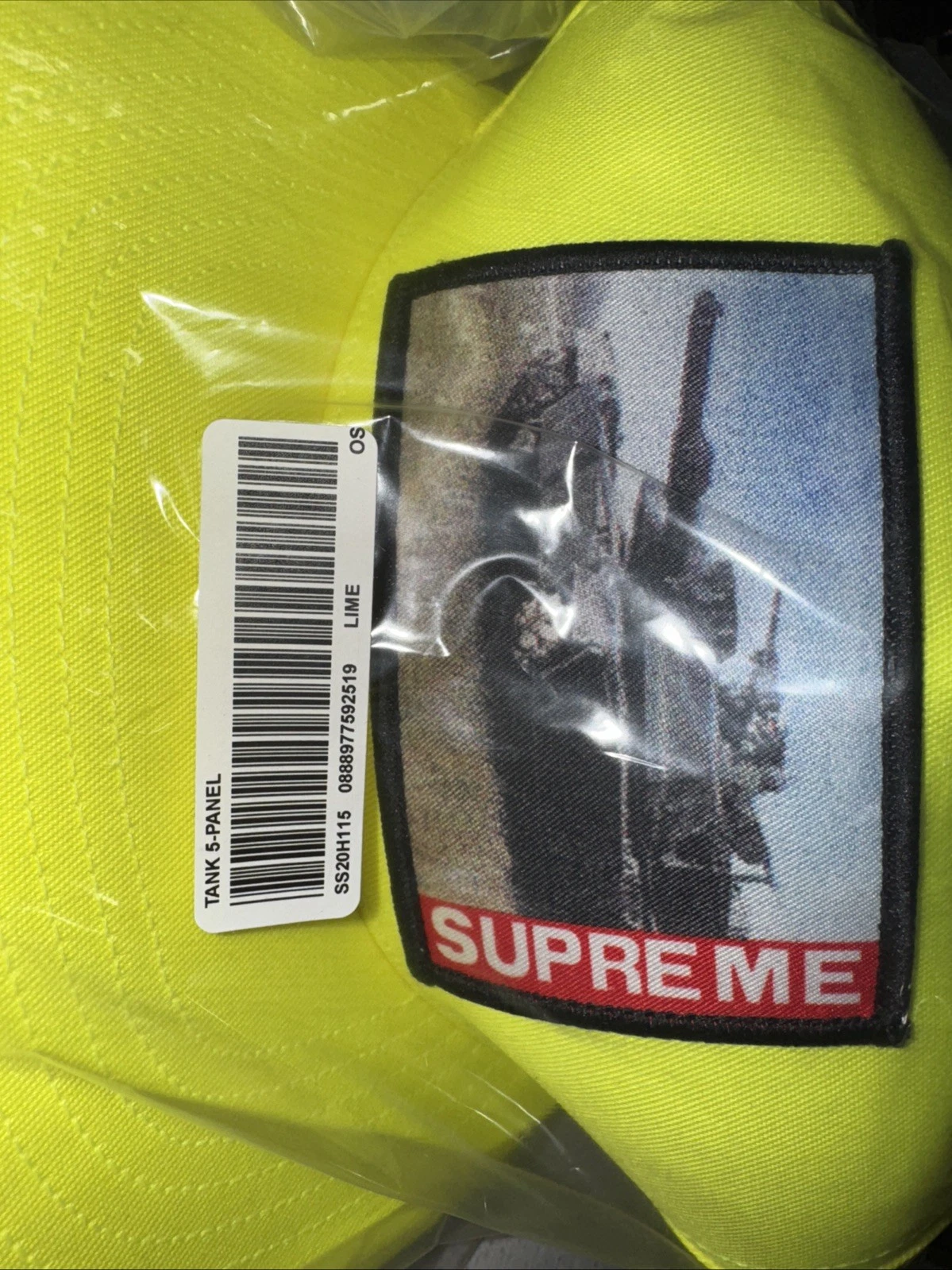 Supreme   Chapeau 5 panneaux Lime   100% authentique dans son emballage d'origine avec reçu