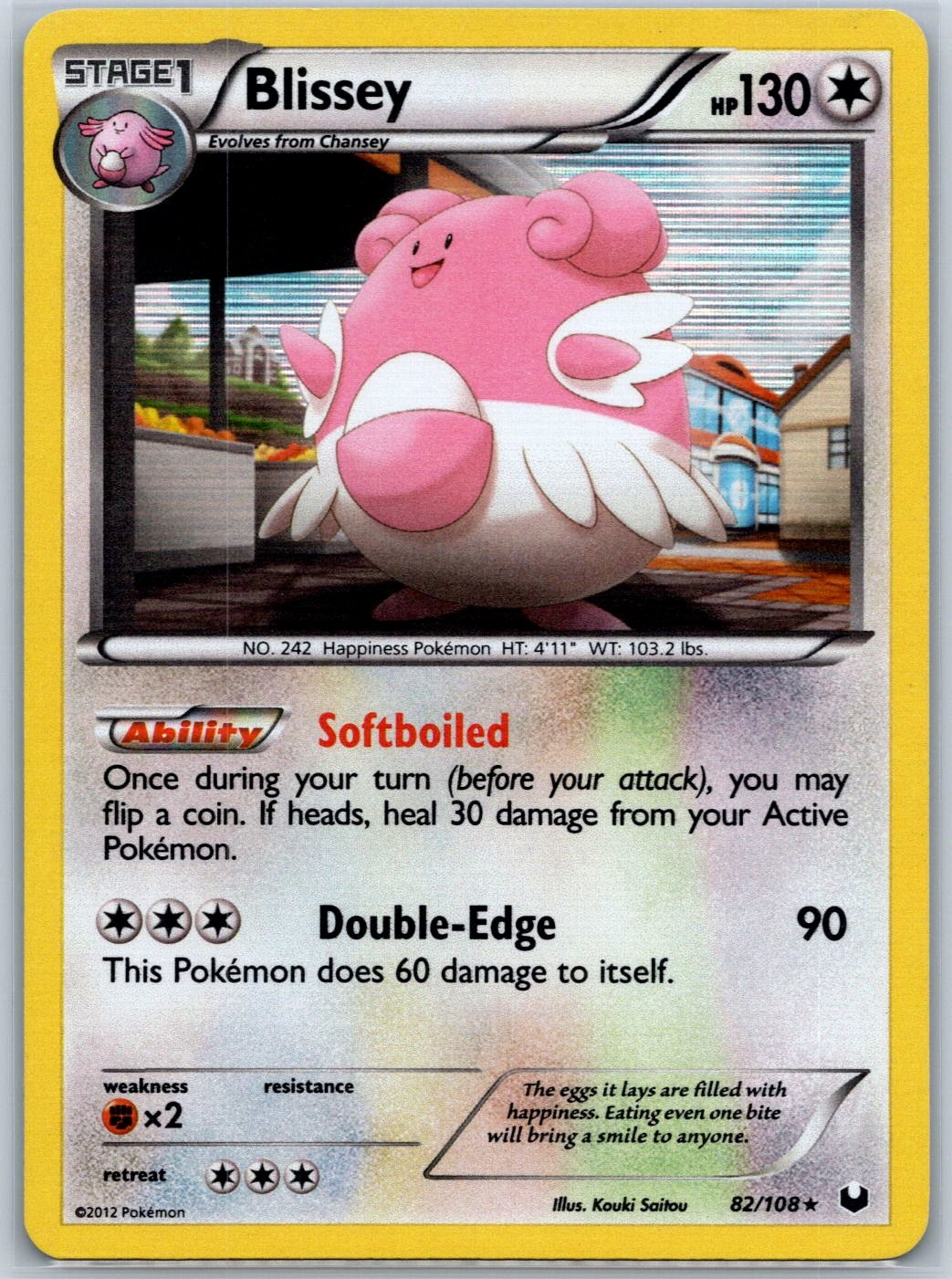 Blissey Laser Holo Dark Explorers 82/108 LP Pokémon Card