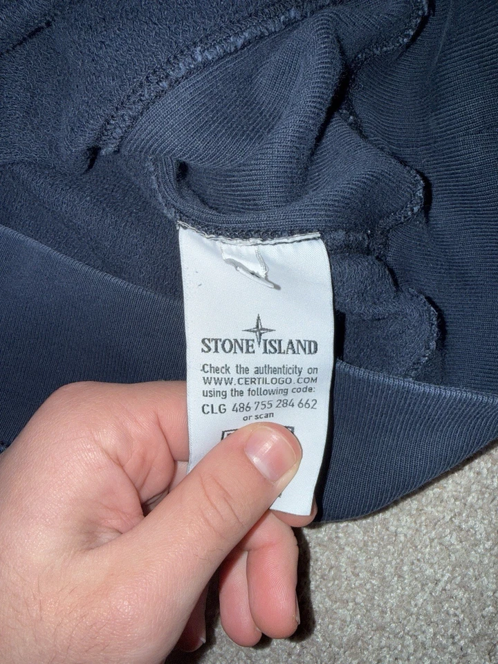 Stone Island Hombre Pullover Sudadera con Capucha Azul Marino, Talla L Foto 4 de 4