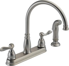 Delta 21996LF-SS Kitchen Faucet 1/2" Plastic 2 Handle 1.8 GPM Deck Mount