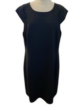 Kasper Separates Dress Black Polyester Career Church Classic Cap Sleeve Size 16