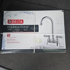 New Sealed Delta B28911LF Foundations Two Handle Bar/Prep Faucet - Chrome