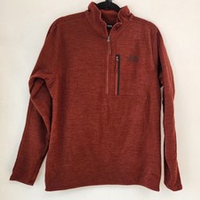 The North Face TNF Quarter Zip Fleece Jacket Sweatshirt Burnt Orange Men's M