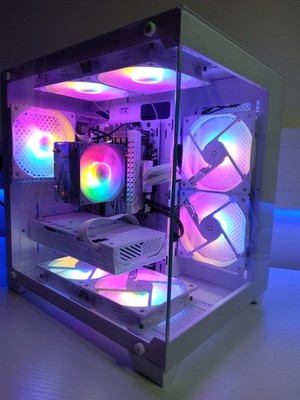 **ALL WHITE GAMING PC - I5-12400F - 16GB RAM - 256GB SSD + 1TB HD - AMD RX580**