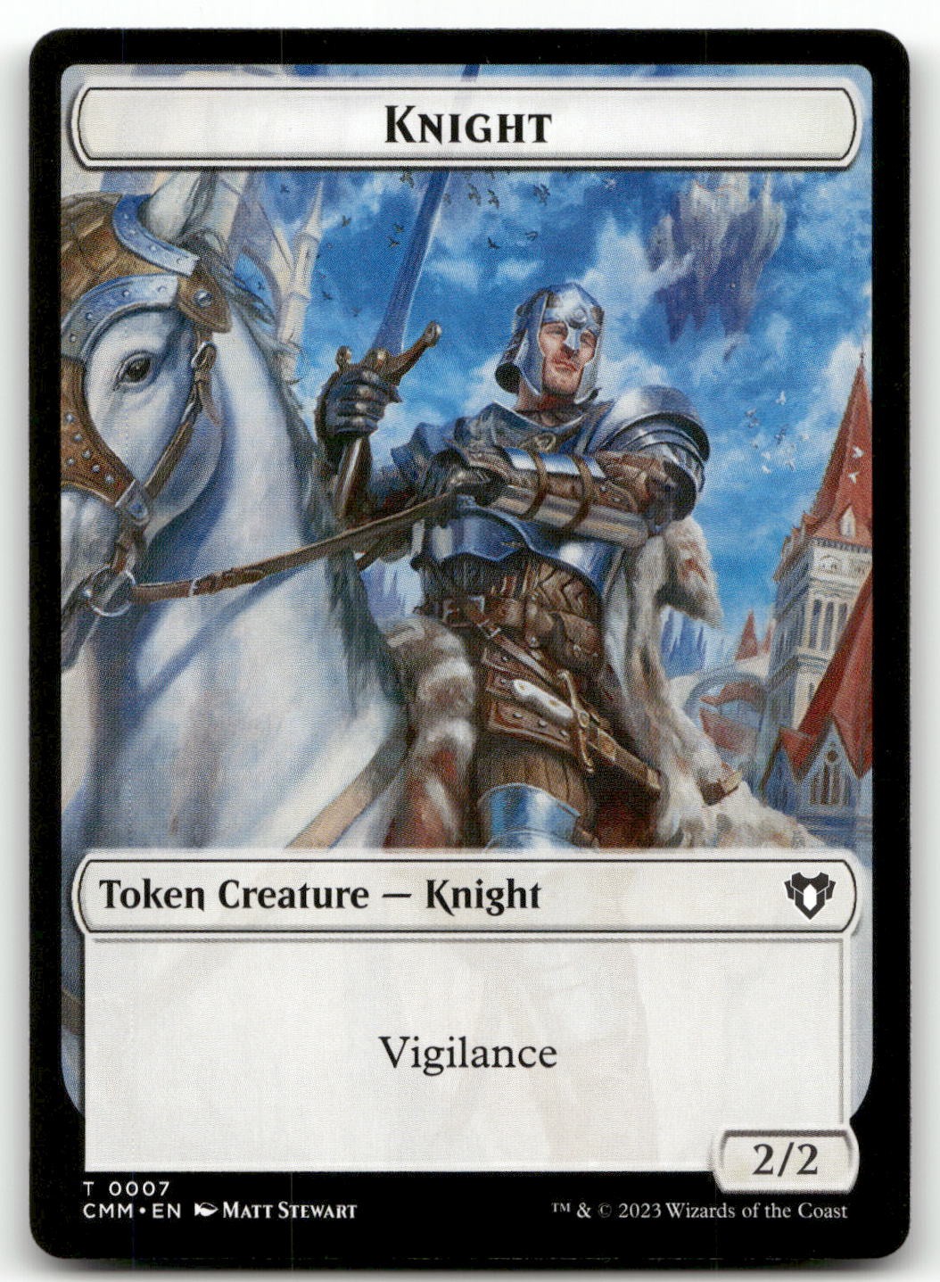 Human Soldier // Knight Double-Sided Token #6 // 7 NM Commander Masters ...