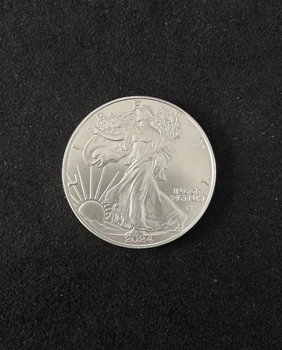 2024 1 oz Silver Eagle Coin Fine .999 In Brilliant Uncirculated Condition MS