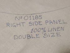 Vintage Stamped Embroidery Linen Tablecloth 01185 Unfinished Two Half Pieces