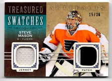 2014-15 Artifacts Treasured Swatches Jerseys Patches Emerald Steve Mason