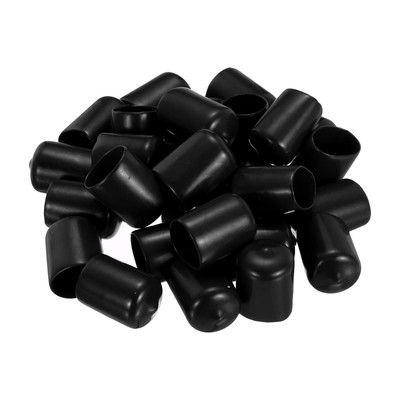 28 Stück Silikon Endkappen, 19 mm (3/4'') Innendurchmesser 29 mm (1 1/8'') Höhe, schwarz