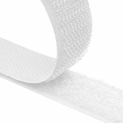 Klettband Set zum Nähen in weiß, Flauschband + Hakenband Klett aufnähen stark