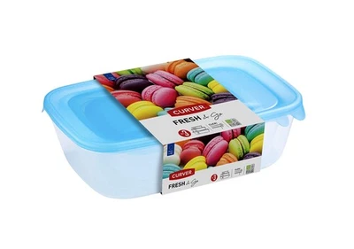 Lot 3 Boîtes Fresh'n Go Rectangulaire 0.5L+1L+2L Boîte de Conservation Alime... - Photo 1/4