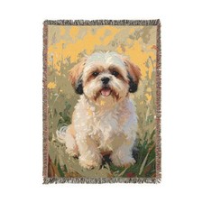 Shih Tzu Dog Woven Throw Blanket