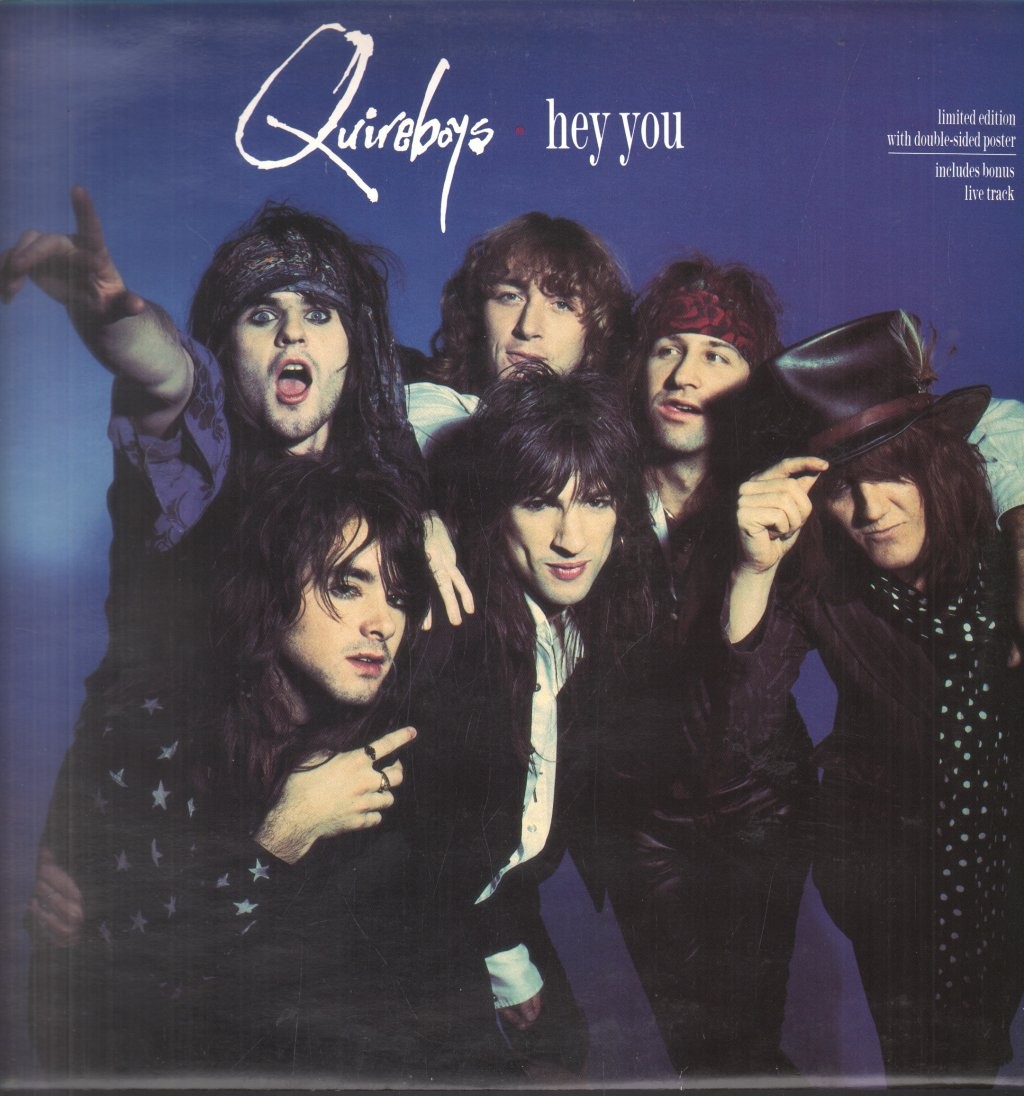 Quireboys Hey You 12"" vinyl UK Parlophone 1989 with large limited edition double