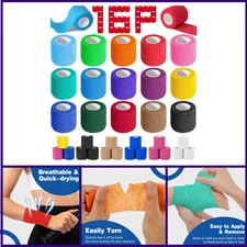 16 Pack Self Adhesive Bandage Wrap, 2" X 5 Yards Elastic Cohesive Bandage Wrap,