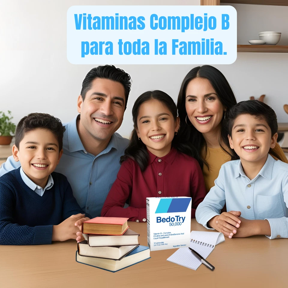 BedoTry 50,00/Suplemento Líquido Vitamina B- Complejo Colina/Suplemento Líquido Foto 4 de 4