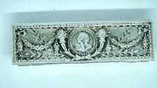 ANTIQUE FRENCH 800 SILVER REPOUSSE BOX TRINKET DRESSER BOX 2.84