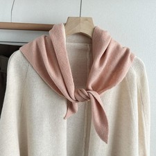 Image of Wool Knitted Triangular Scarf Warm Shawl for Women Triangle Knit Scarves Soft UK