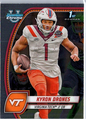 2024 Bowman Chrome University Kyron Drones 1st Bowman Football Virginia Tech 