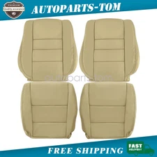 08-12 For Honda Accord Driver & Passenger Bottom & Back Leather Seat Cover Tan